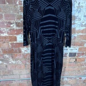 Eva Mendes Black V-Neck Sheath Dress